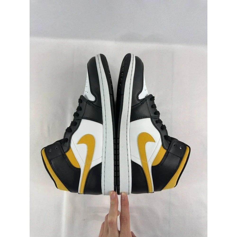 Nike Air Jordan 1 Mid 'Black University Gold' 554724-177 Men's Size 10.5